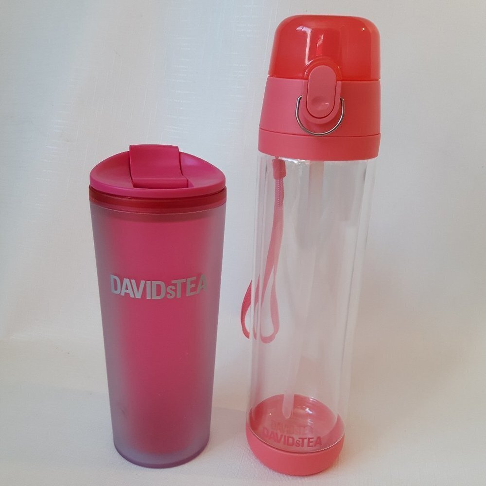 Pair of Davids Tea Travel Mugs PINK